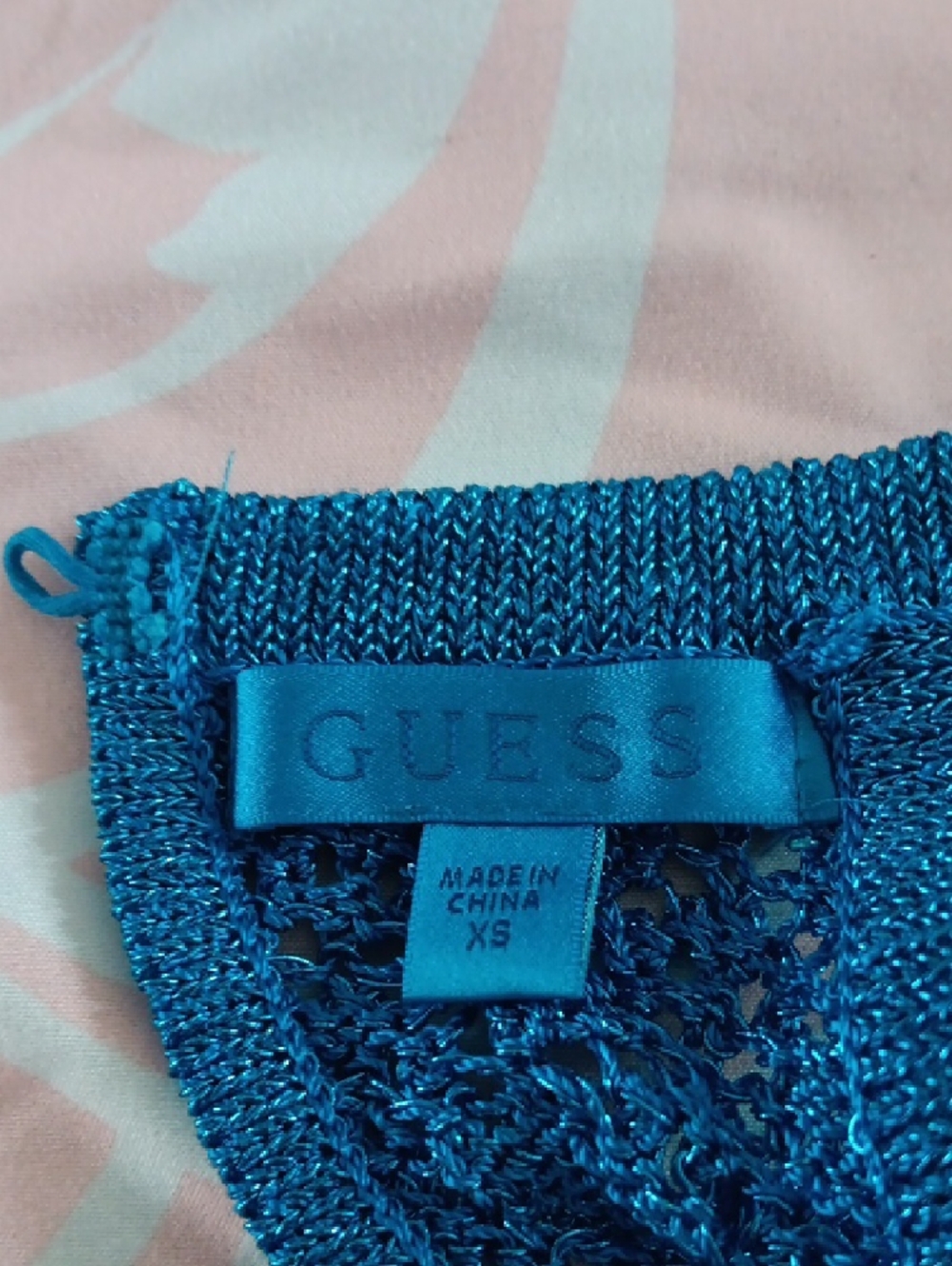 Guess Bright Blue Crochet Halter Tank - Picture 8 of 8
